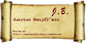 Jusztus Benjámin névjegykártya